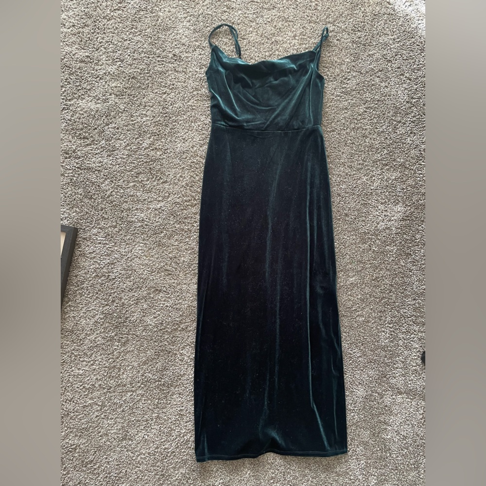 Bridesmaid dress - velvet emerald green